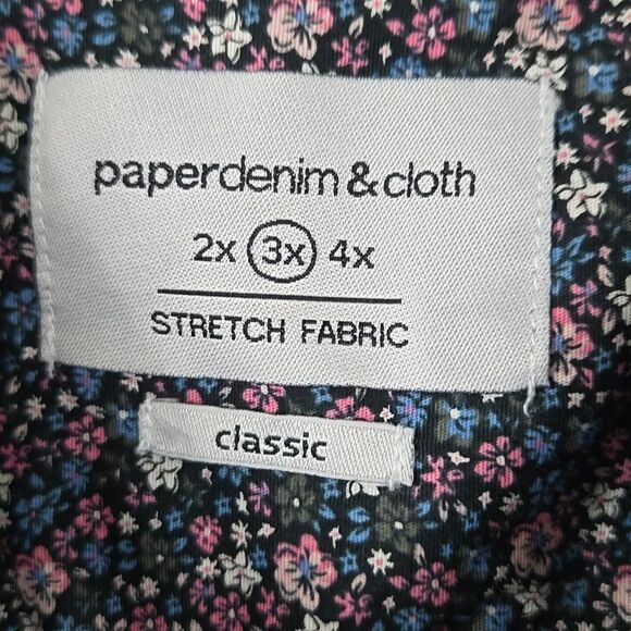 Paper Denim & Cloth 3X Classic Fit Button-Up Shirt Floral Short Sleeve Men’s - Picture 3 of 11